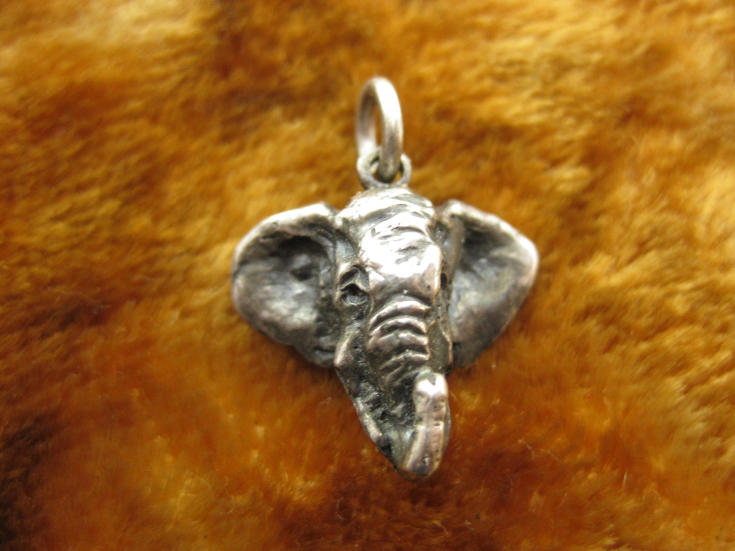 Charm - Sterling Silver - Elephant Head - Animal Jewelry - Safari Animal - Good Luck Charm - Silver Elephant Collectibles