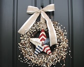 Red White and Blue, PATRIOTIC, Berry Wreath, Memorial Day Wreath, 4th of July Decor, Freedom, Independence Day Wreath