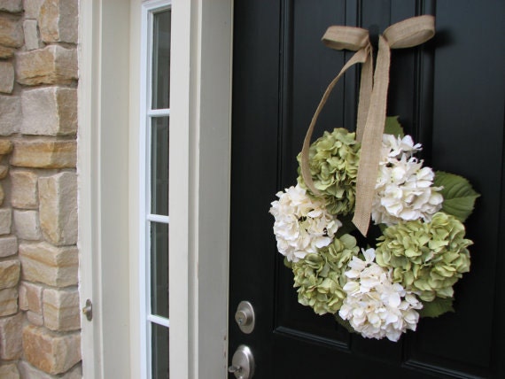 Wreaths - Hydrangea Wreath - Wreaths for All Seasons - Spring Hydrangeas - Spring Wreaths - Hydrangea Blooms