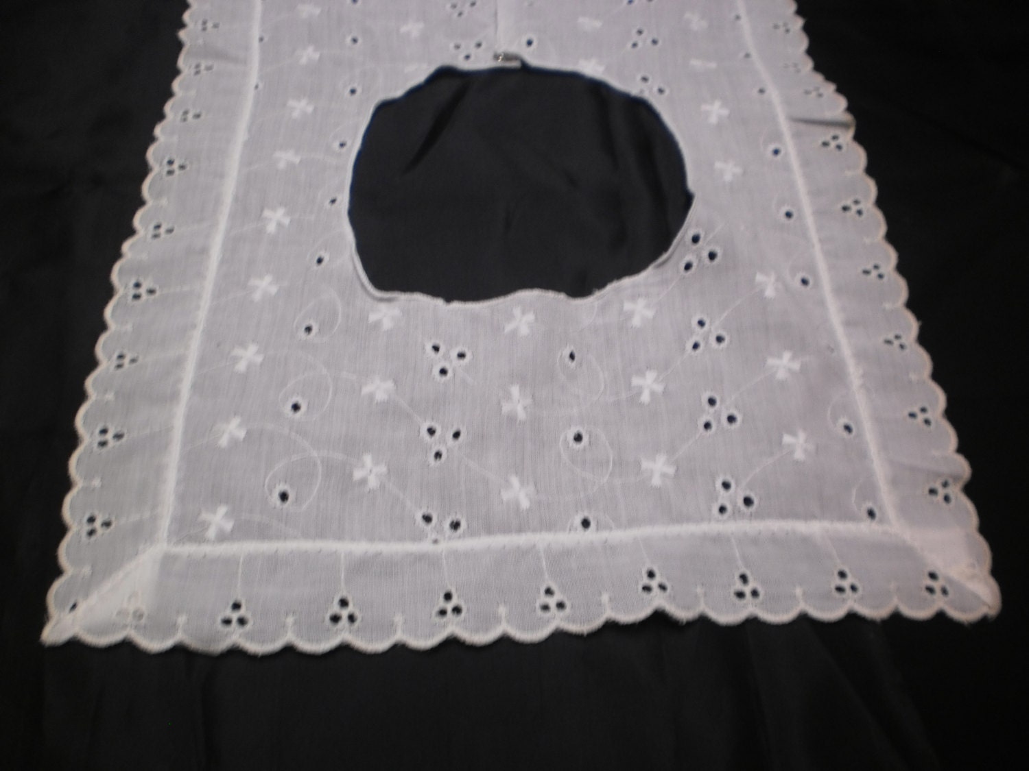 Vintage Eyelet Lace Collar White for Mid Century 50s or Edwardian Style Childs Dress Embellishment Cosplay Sewing Projects or Downtown Abbey