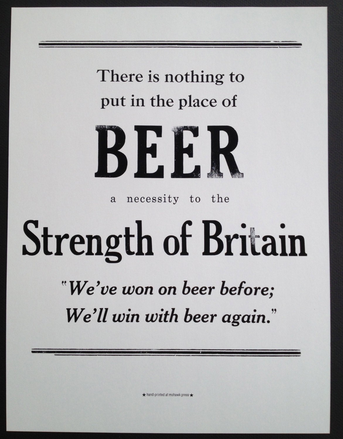 BEER Letterpress Poster
