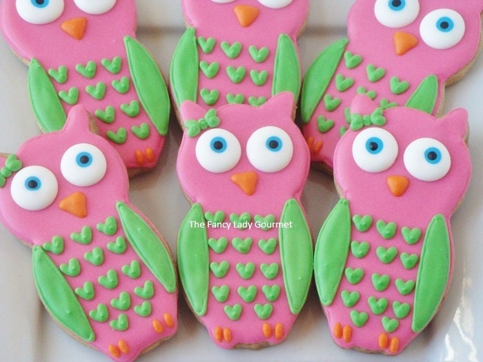 Custom cute owl cookies 1 dozen