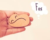 Brooch Fox, wooden fox brooch