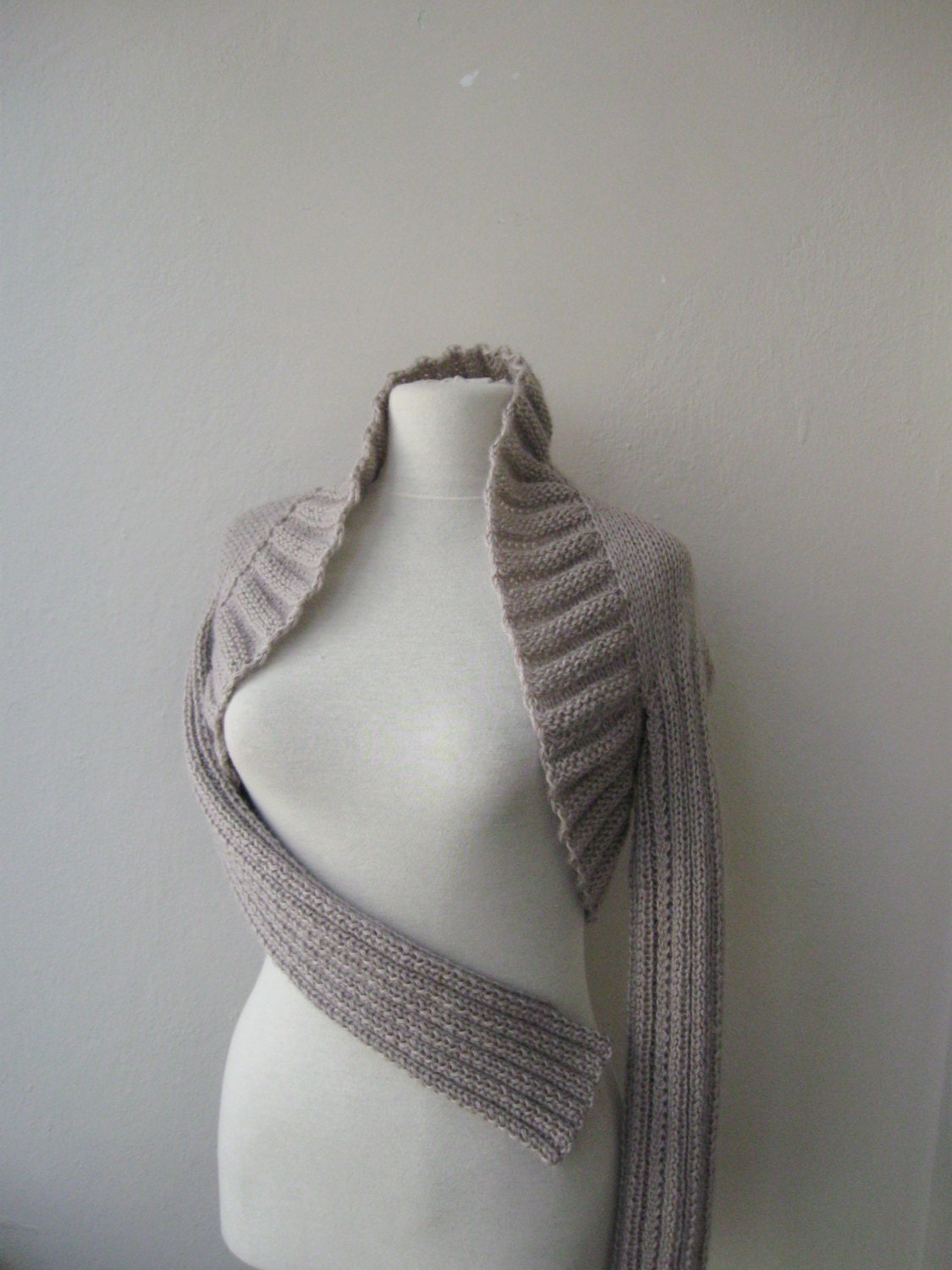 Mink Creme Beige shrug bolero knit mohair 3/4 sleeve or long sleeves / EXPRESS SHIPPING-Fall Fashion-wedding bride bridal bridesmaid