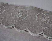 French Linen Country Shelf Edging or Trim with Hearts