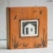 White HOUSE Encaustic Mixed Media Painting Country House Barn Farm