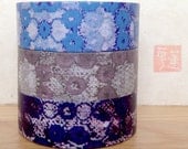 zwillinge - washi paper masking tape - lace - set of 3 - 18mm - violet, brown and blue
