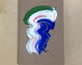 Hand Painted Notebook/BlueWhiteGreenPink