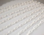 7mm Delicate Milky White Plastic Chain - 55 inches or 140 cm - 2 pieces - NEW longer length