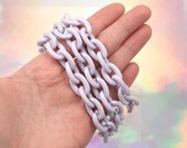 18mm Pastel Plastic Chain Links - Light Purple - 40 pc set