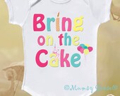 1st Birthday Onesie by Mumsy Goose Cake Smash Onsie Pink Yellow Teal first birthday romper