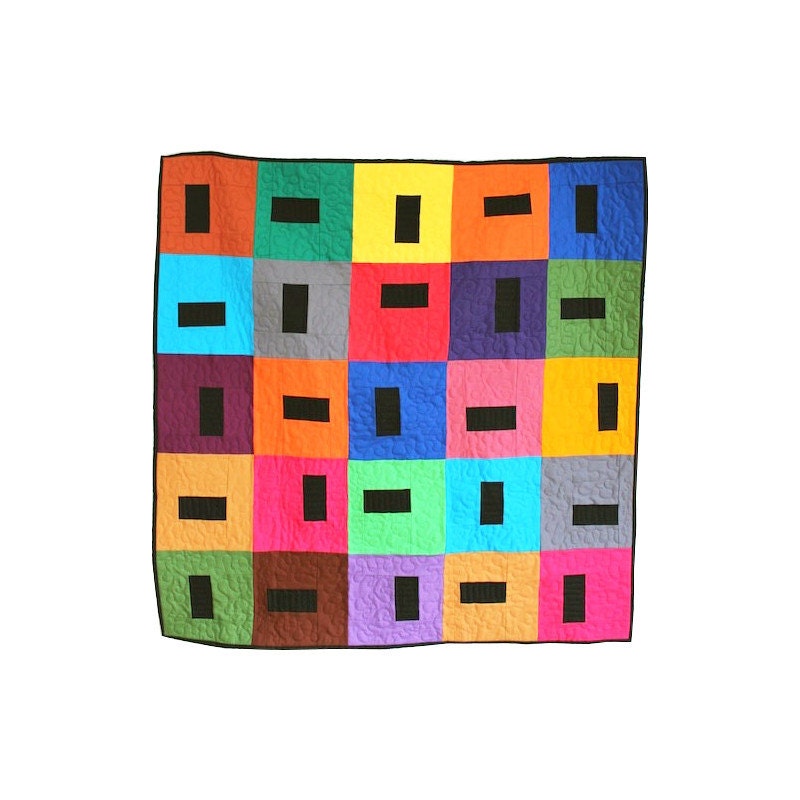 Floating Rectangle - Modern Patchwork Baby Quilt, Kids Quilt, or Lap Quilt
