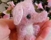15 % off this weekend ONLY.....Annabelle a sweet miniature artist elephant Pink Elephant Miniature Adorable Girls Gift Birthday