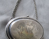 Pretty Antique Victorian Silver Ladies Compact Handbag