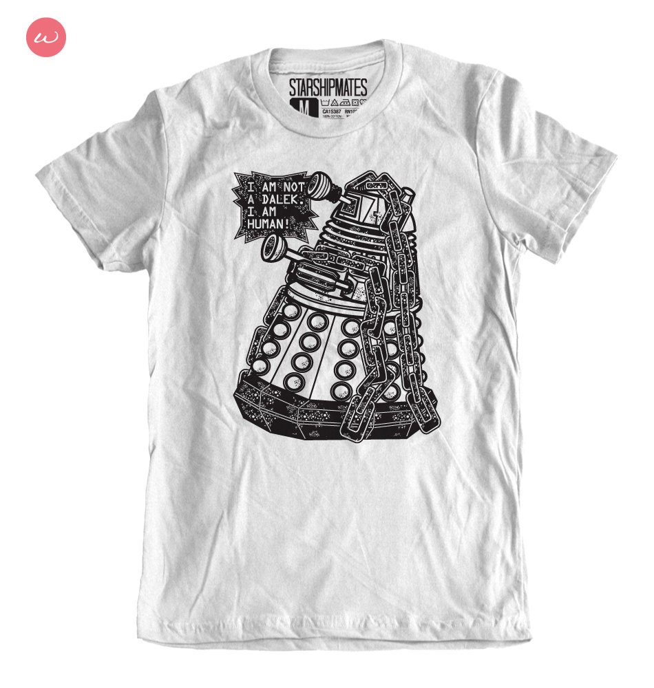 Confused Dalek - Ladies Fitted T-shirt White