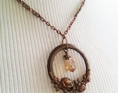 Wreath of Roses - Vintage Necklace, Copper Necklace