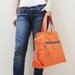 Father Day Sale - Orange Canvas Women Zipper Tote Bag, Handheld, shoulder Bag, Crossbody, Working Bag - Wisey
