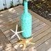 Large Aqua Nautical Anchor Upcycled Glass Bottle