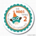 Look HOOS Party Owl . Personalized Birthday Stickers, Labels or Envelope Seals