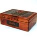 Vickie Wooden Box Vintage Hand Made Carved Cedar Wood Name Hinged Red Lining Hearts Flowers Monogram