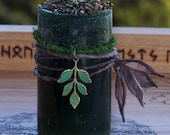 ENCHANTED FOREST Pillar Candle w/ Oakmoss, Fern, Patchouli & More for Nature Spirit Workings, Greenman, Greenwoman, Faerie Magick, Grounding