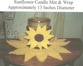 Sunflower Candle Mat and Wrap E Pattern, Home Decor