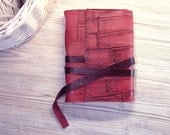 Raspberry Leather Journal Stitched Leather Cover Notebook
