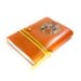 Orange Leather Journal -  Floral Sun - with Floral Leather - Diary, Notebook, Sketchbook