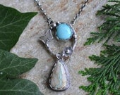 Nevada Turquoise Necklace in Oxidised Sterling Silver - Nymphalidae Necklace in Turquoise