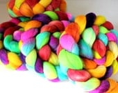 RAINBOWS -  Handpainted - Hand Dyed  Merino Wool Roving 4oz