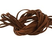 Chocolate Brown - FAUX WOOL SUEDE Leather Cord 3x1.5mm. Pack of 15 ft - 5 Yards.