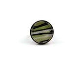 Adjustable Ring, Fabric Scraps, Glass, Green