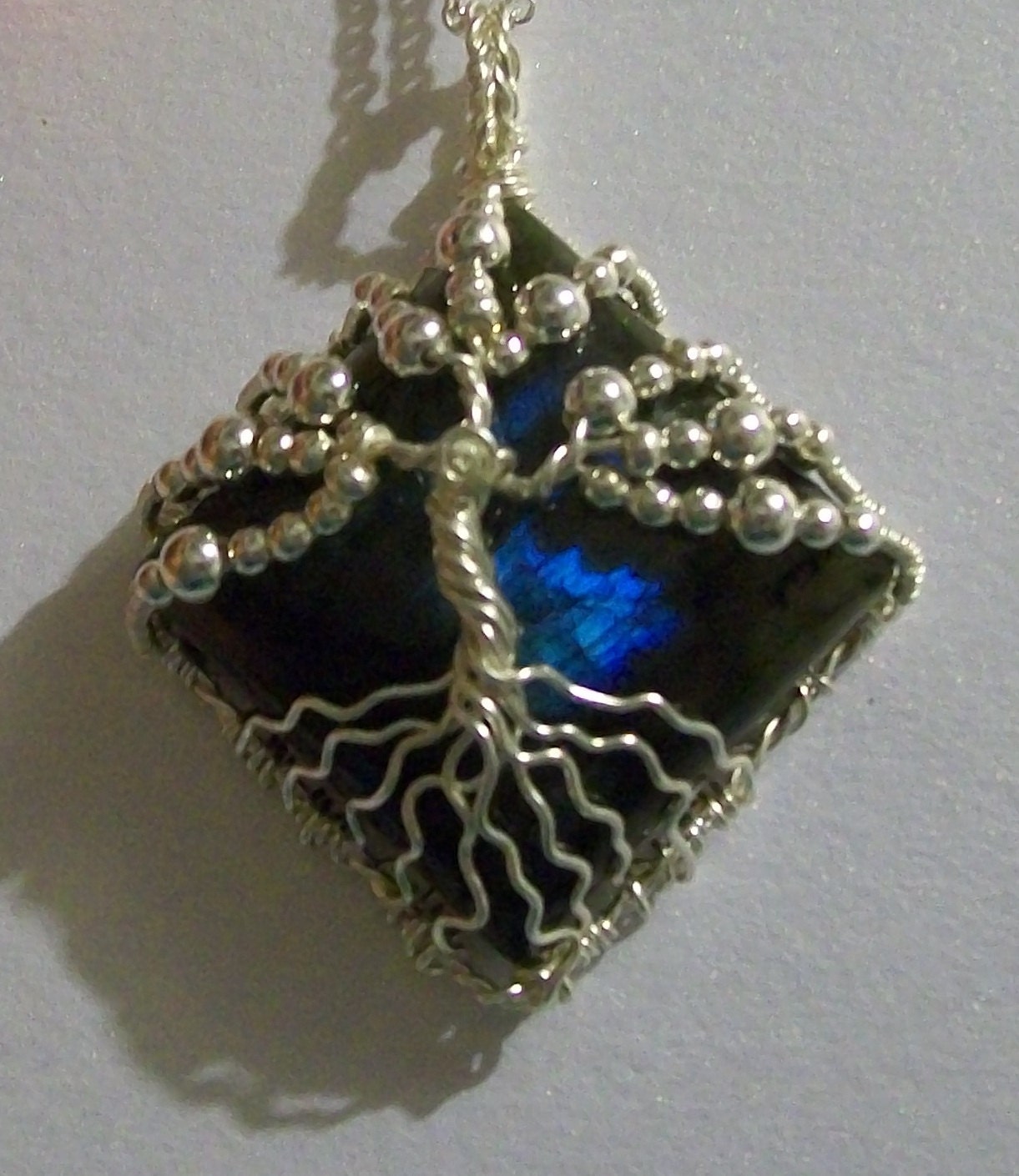 Labradorite and Silver Tree of Life Pendant