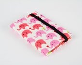 Card holder - Cute elephants in pink