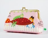 Little pouch - Alice in Wonderland - Caterpillar - metal frame clutch bag