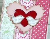 Love birds - stitched pocket greeting card