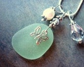 Sea Glass Necklace - Sea Foam  Butterfly Beach Seaglass