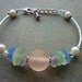 Sea Glass Bracelet - Pink Marble Cotton Candy Beach Seaglass