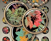 FLORAL CIRCLES - Digital Collage Sheet 1 inch size / 1.5 inch size Round Printable Art Cult Images for pendants magnets paper craft