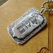 Military Inspired Unisex Dog Tag In My Judaica Shop Engraved With Shalom. Recycled Fine Silver. Oxidized Silver