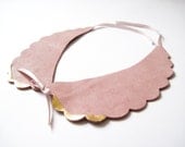 SALE Peter Pan Leather Collar in Milkshake and Gold