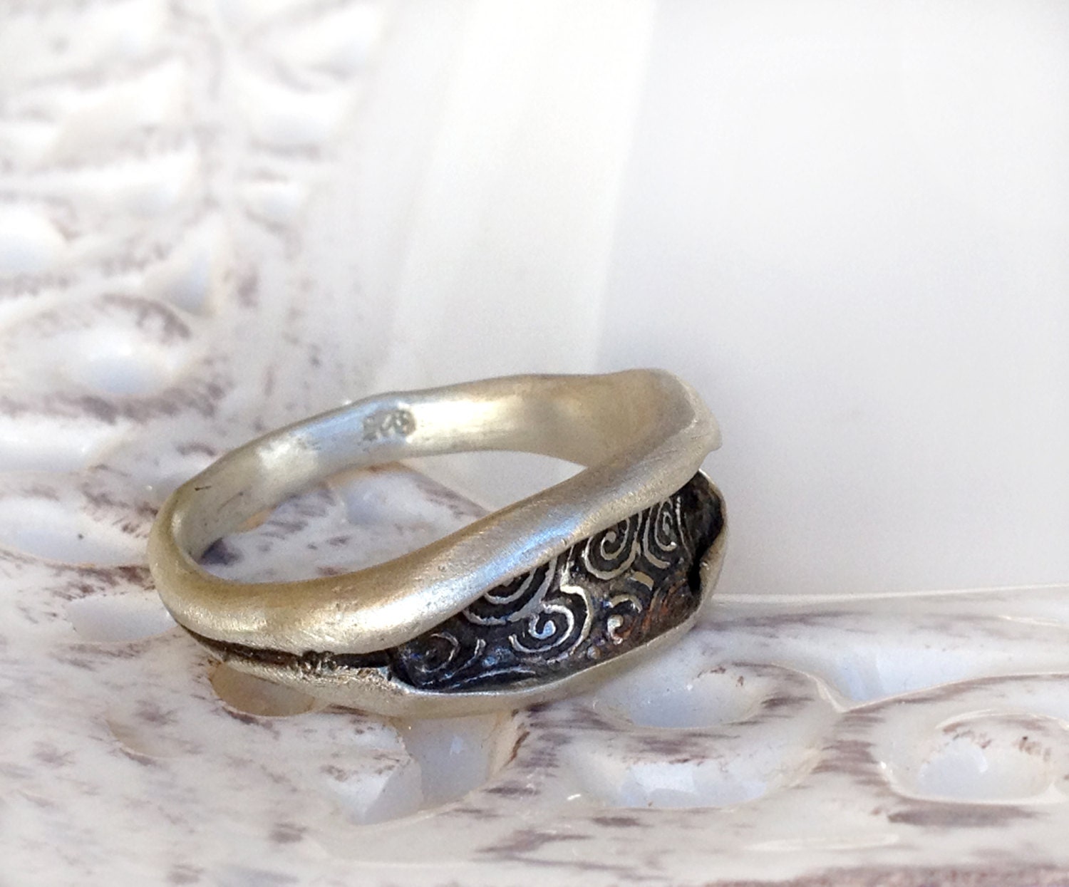 Textured Ring - Anticlastic Band Ring in Sterling Silver