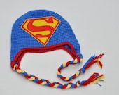 Superman hat crocheted baby hat super hero hat photo prop