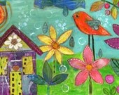 Celebrate Life Mixed Media Giclee 10x5