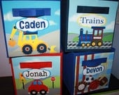 Choose Any 4 Fabric Bins Boy's Bedroom Baby Nursery Organizer for Toys or Clothing