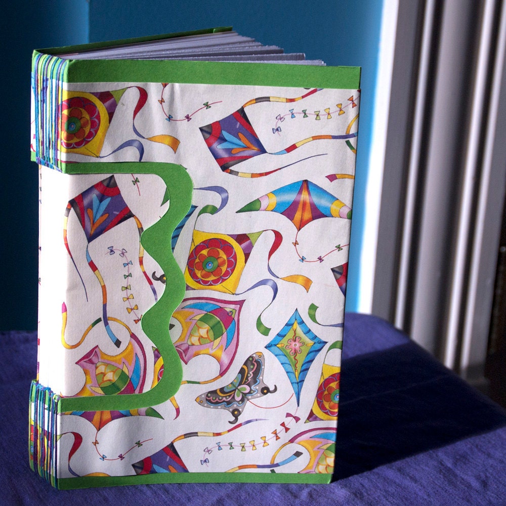 Blank Handmade Journal Decorated with Kites to help your ideas Soar