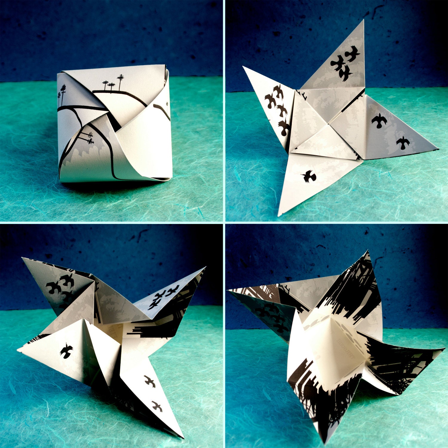 Artist Book using the Victorian Purse Fold, Through the Field Into the Woods