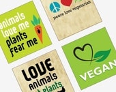 Vegetarian and Vegan - Gorgeous Scrabble Size Pendant Images - Buy 2 Get 1 Free-