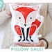 Sale, Half Off- Fox Pillow, Baby Toy, Organic Cotton, Decorative Pillow