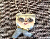 Folk art tooth ornament paper mache tooth